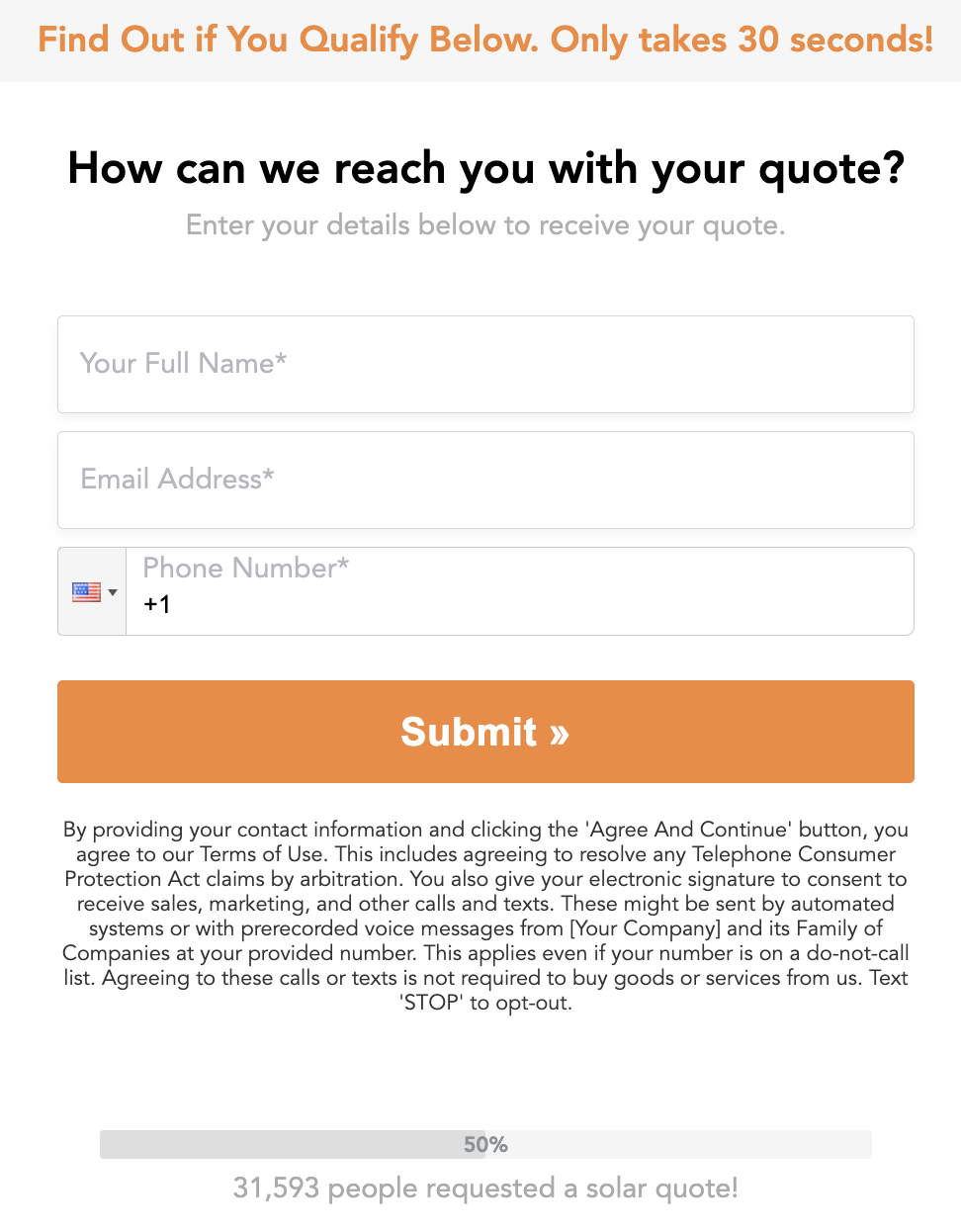 TCPA Opt-In Text Form